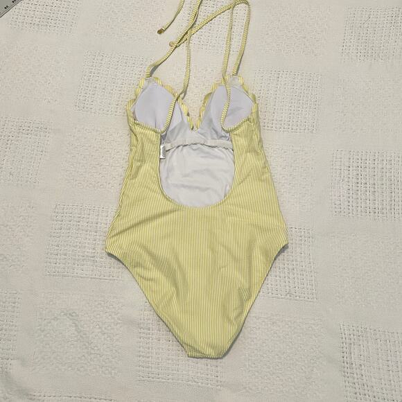 Jessica Simpson Scalloped Halter One-Piece Swimsuit - Picture 9 of 11